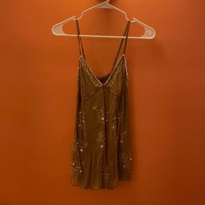 Vintage Abercrombie & Fitch babydoll fairy tank top/ camisole size medium brown
